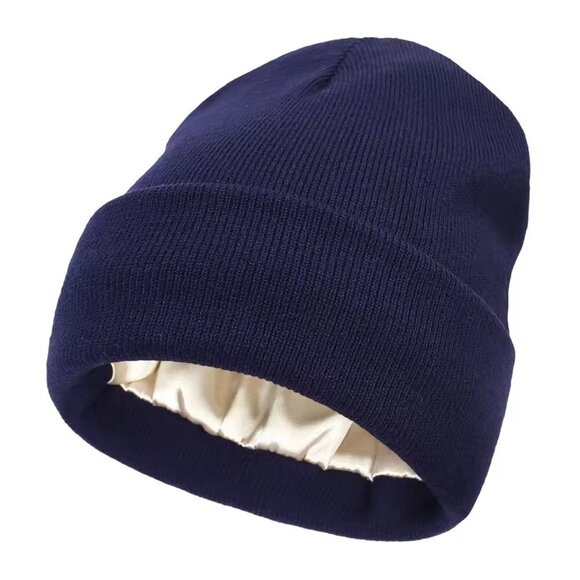 Satin Lined Anti Static Beanie Unisex Winter No Static Knitted Hat Ski Cap Cozy - Picture 16 of 16